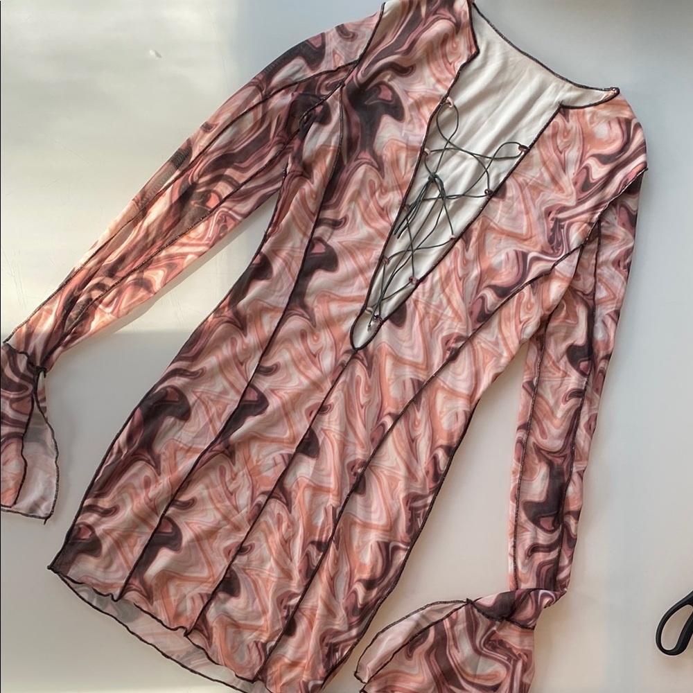 Swirl Lace-Up Dress